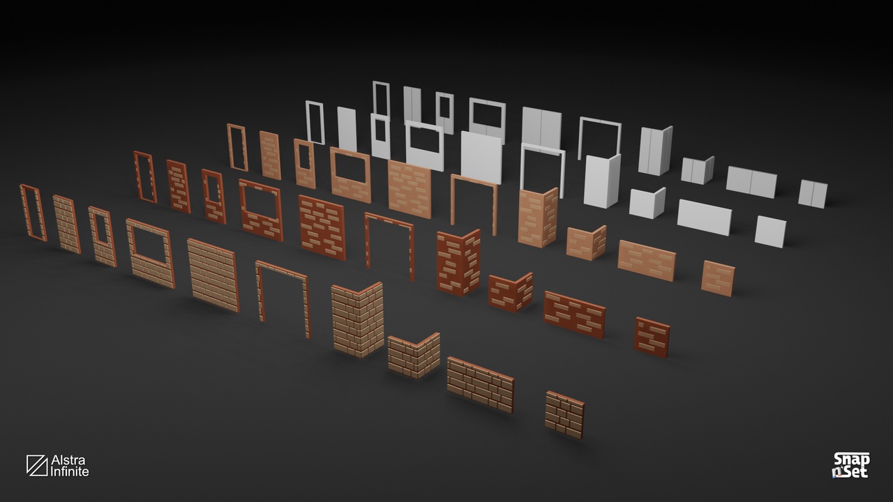 Media 1 for listing Modular Building Set - SnapNSet - Low Poly Assets