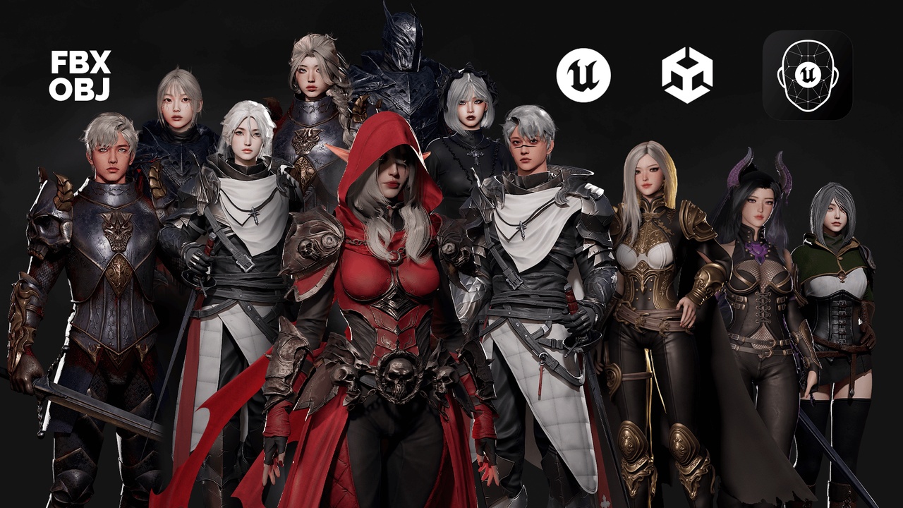 Media 1 for listing Dark-Fantasy Pack: Male and Female Characters