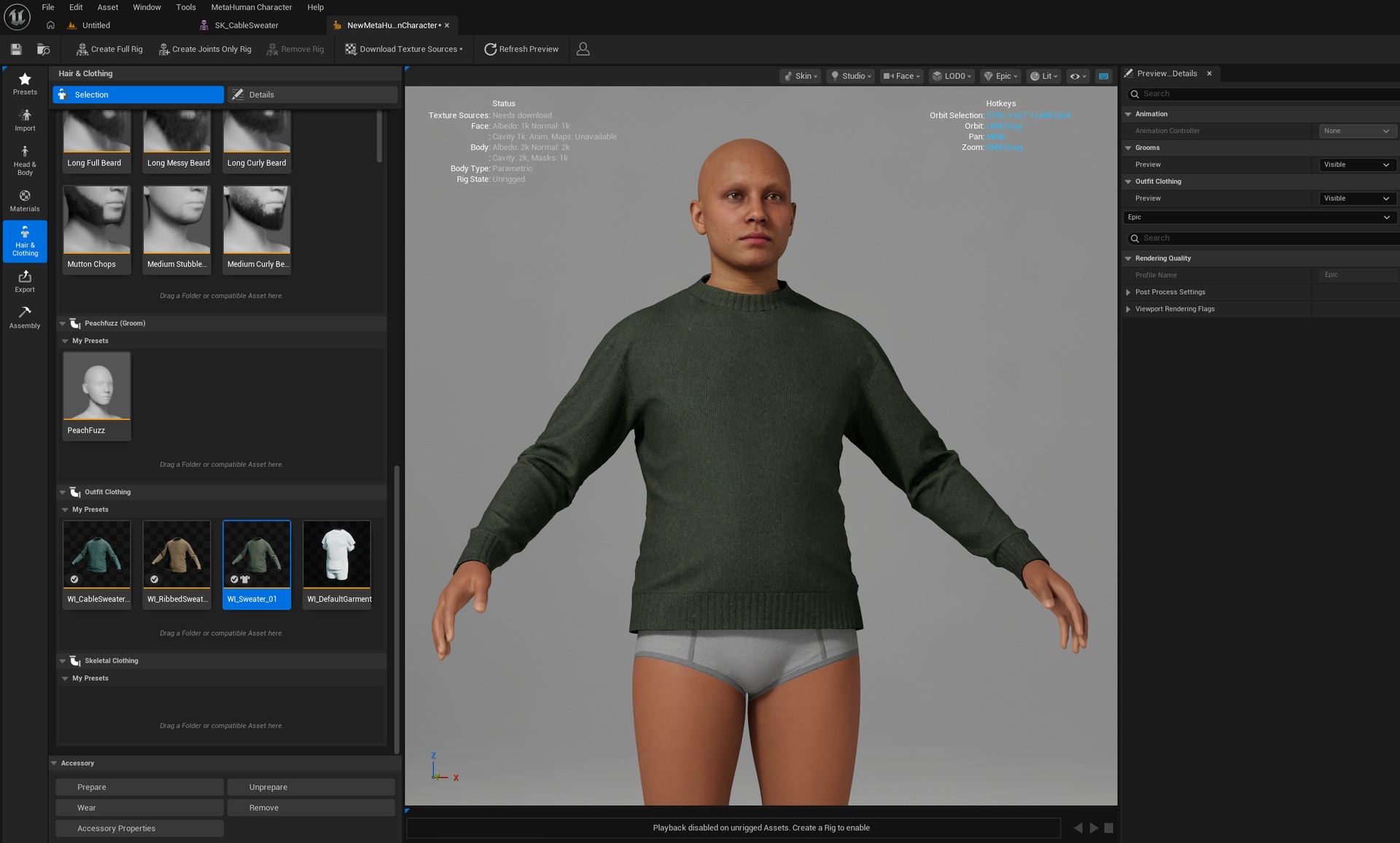 Media 1 for listing Sweater for Metahuman 01 - MHPKG