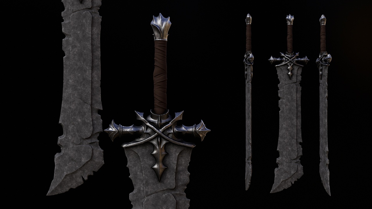 Media 1 for listing Malformed GreatSword | Fantasy Game Ready Weapon