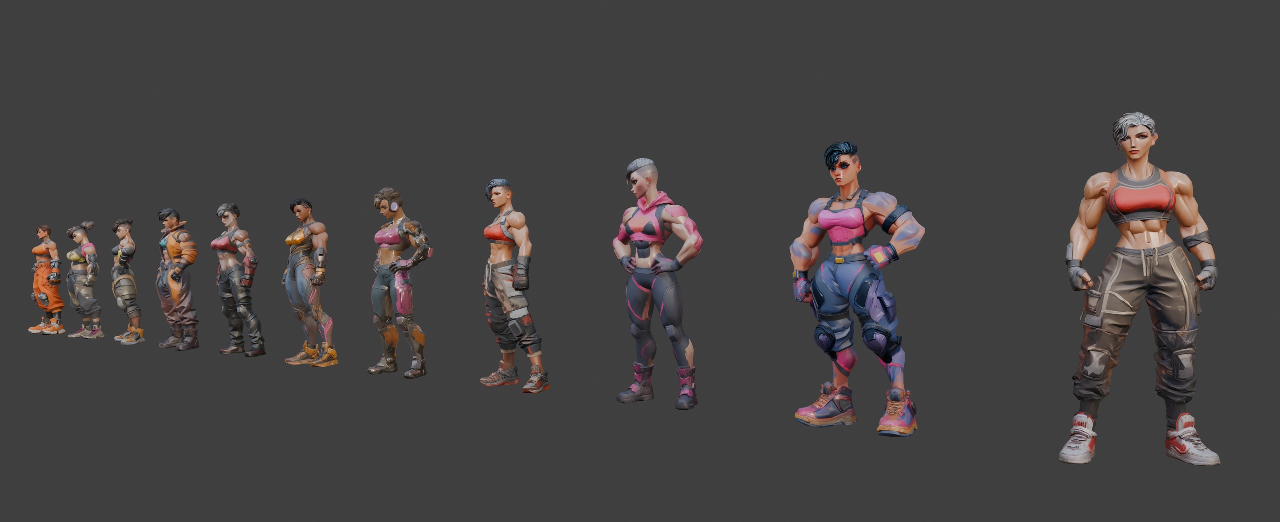 Media 1 for listing Cyberpunk Brawler Female⚡(LowPoly)