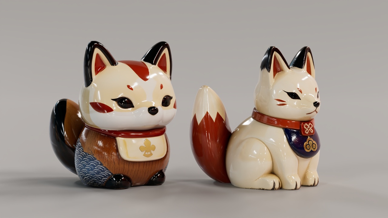 Media 1 for listing Stylized Cat Figurines Pack – 7 Cute Japanese-Inspired Cats