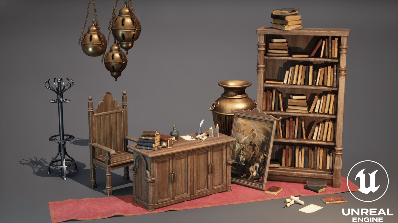 Medieval Furniture Props (Gothic Props, Victorian Props, Medieval, Furniture)