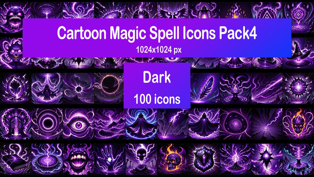 商品 Cartoon Magic Spell Icons Pack4 - Dark 的媒体 1