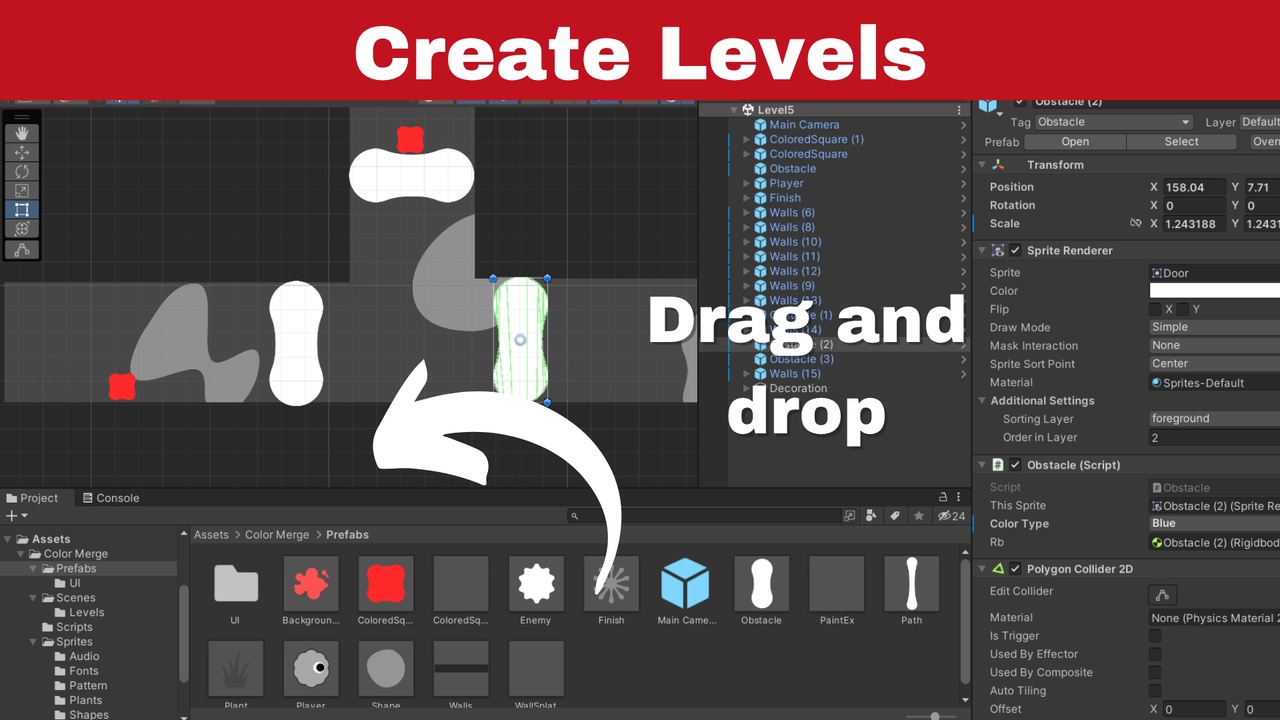 Media 1 for listing Color Merge Platformer Unity Game Template