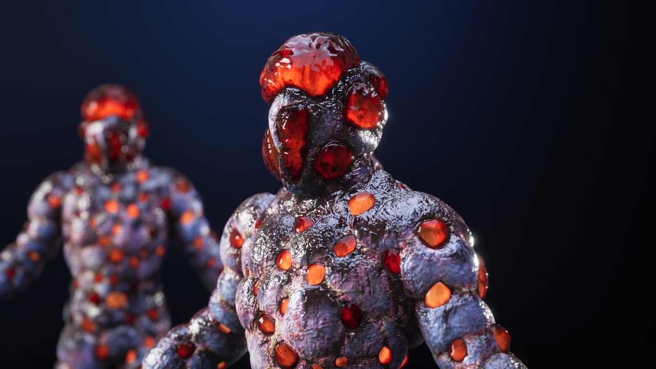 Media 1 for listing Advanced Bulgy Thing 1, a humanoid creature with bulging spots for horror games
