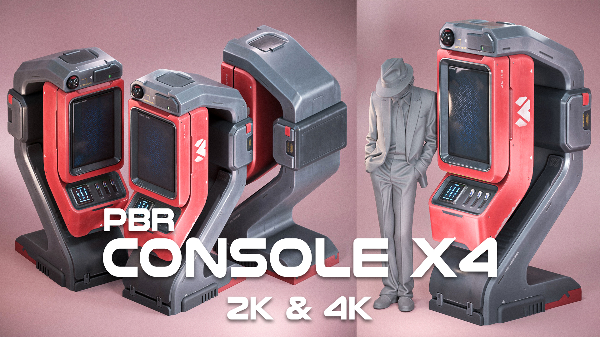Sci-fi Console X4 PBR | Fab