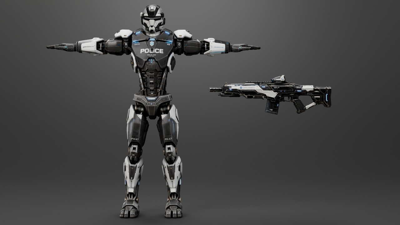 Media 1 for listing Sci Fi Police Officer - Rigged