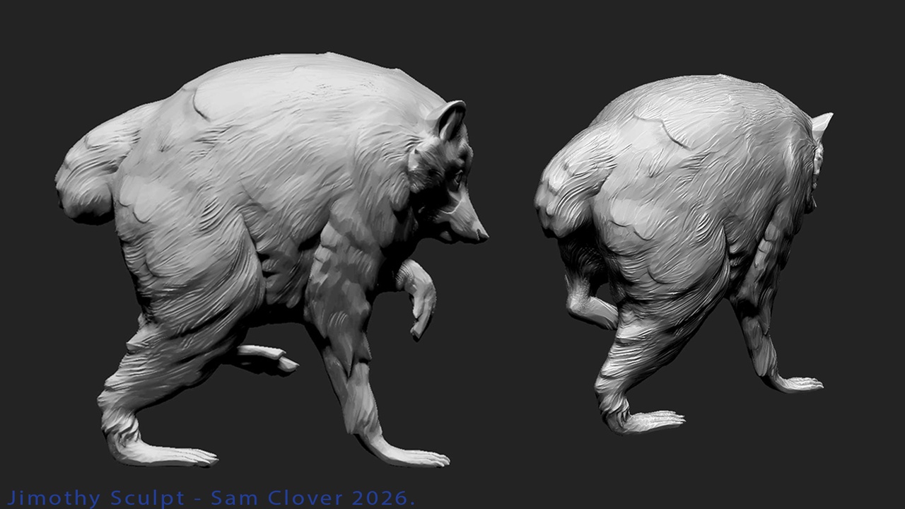 Media 1 for listing Jimothy The Raccoon Stylized 3D sculpture