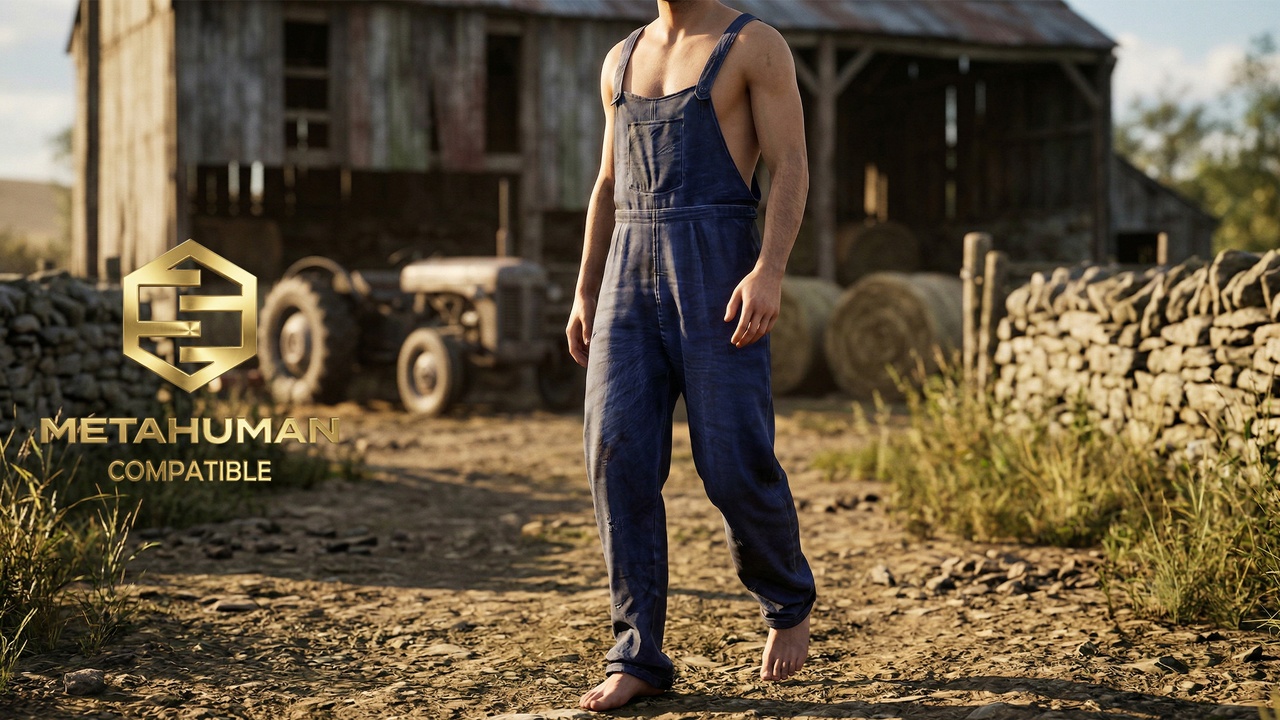 Media 1 for listing Rugged Farm Worker Bib Overalls with Relaxed Straight Leg Utility Silhouette