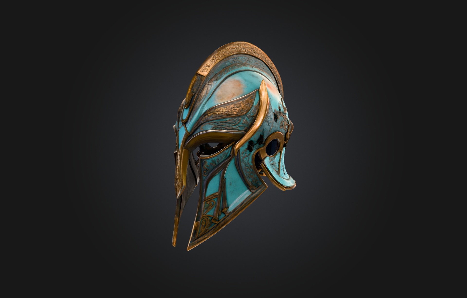 Media 1 for listing Ancient Hero Helm – Ornate Fantasy Warrior Helmet (Game-Ready 3D Model)