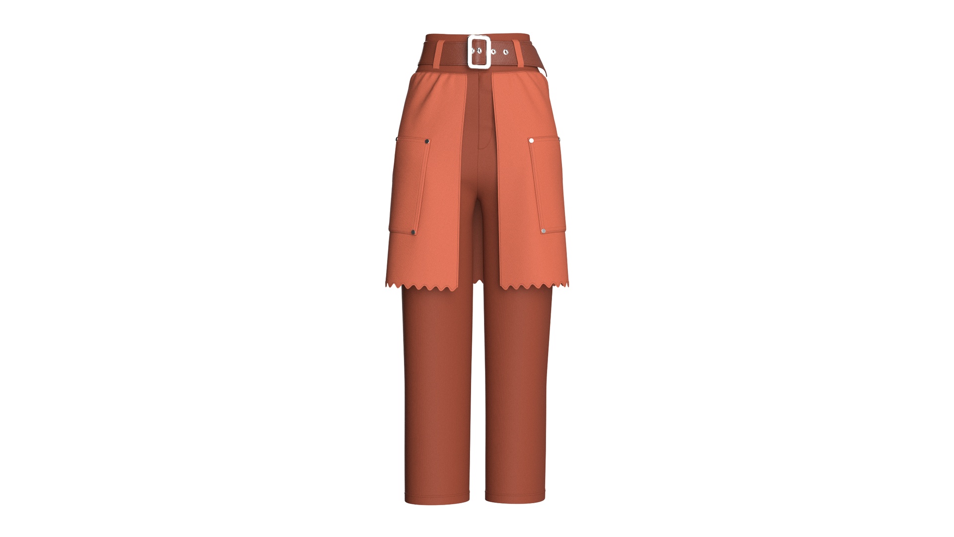 Media 1 for listing Girls Overlay Skirt-Pant Scalloped Detail Hem | High Poly