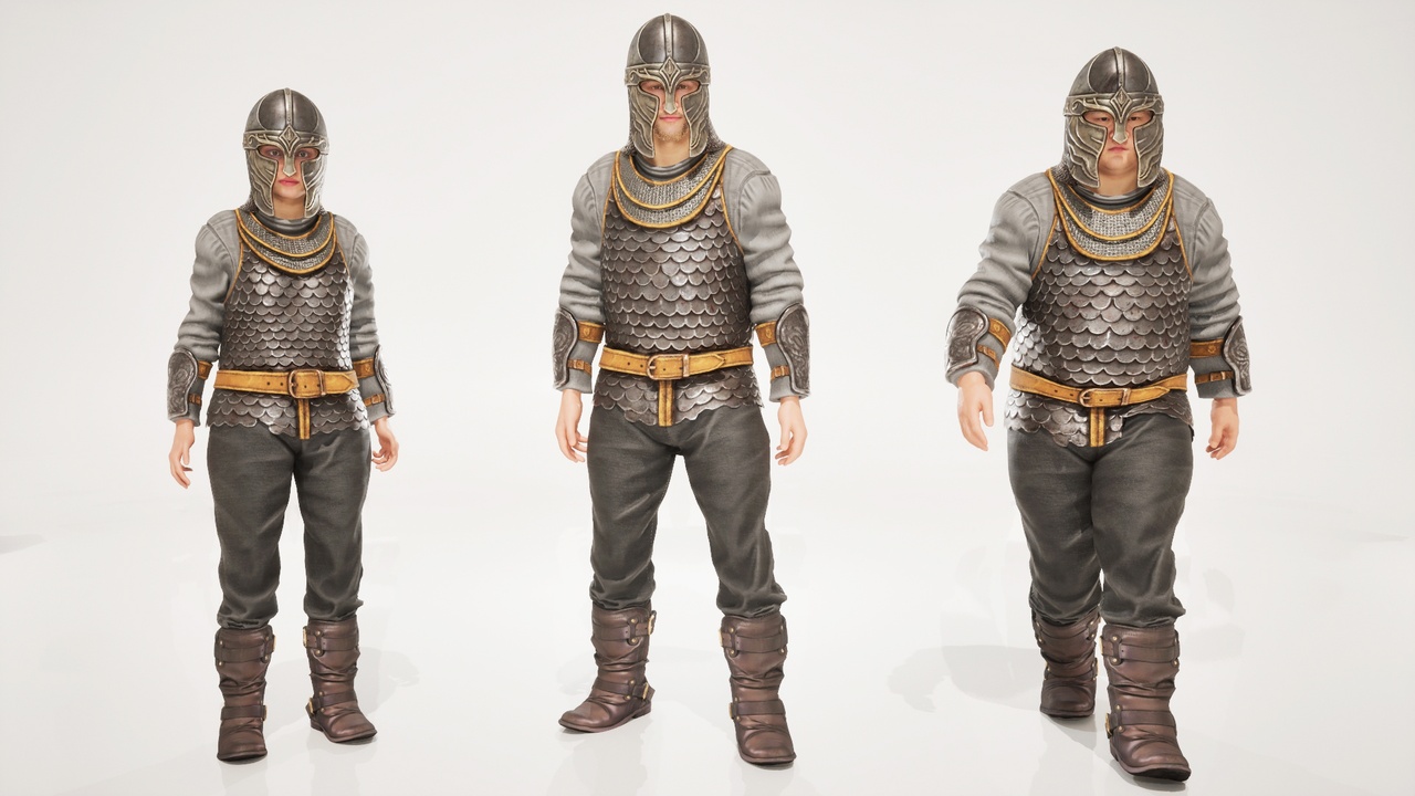 Media 1 for listing Guards Armor - 22 - Parametric - All MetaHumans - Outfit - UE5 Skeleton Rigged
