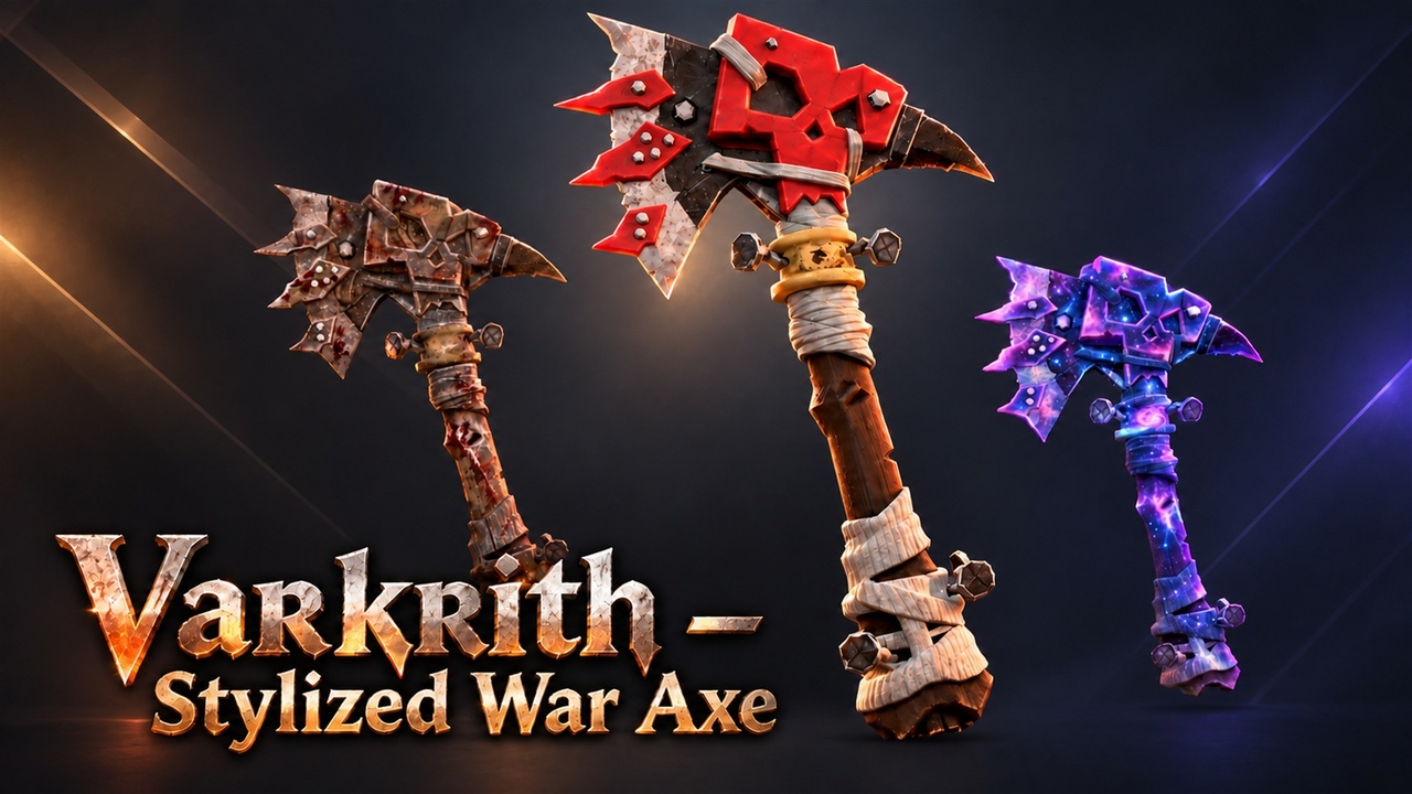 Media 1 for listing Varkrith – Stylized War Axe