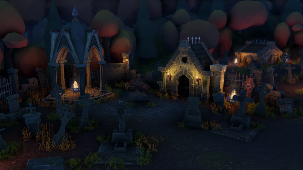 Media 1 for listing 3D Low Poly fantasy cemeteries Set halloween
