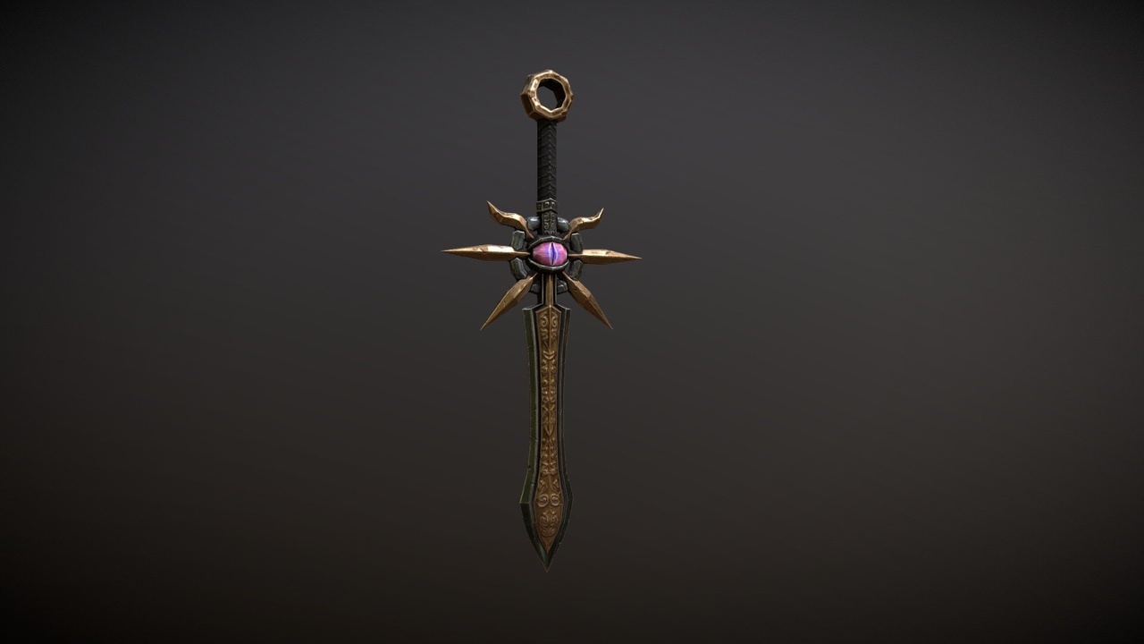Media 1 for listing Magic Sword With A Dragon's Eye Decoration - game-ready weapon asset