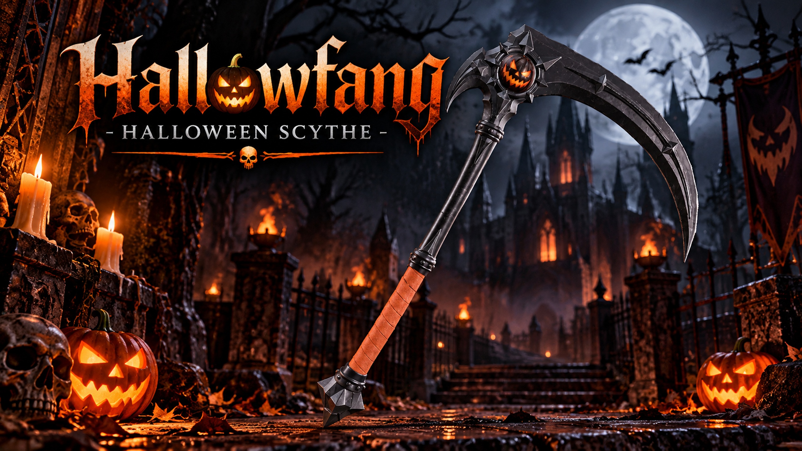 Media 1 for listing Hallowfang – Halloween Scythe