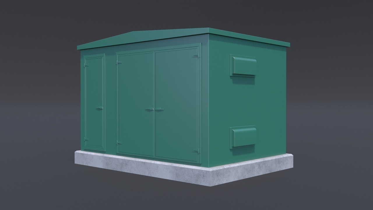 Media 1 for listing Substation Control Building / Electrical Utility Enclosure (Game-Ready)