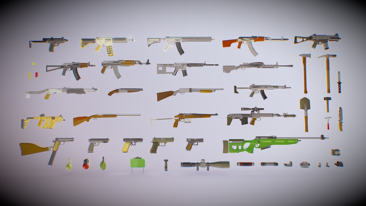 Media 1 for listing Polygonal Modern Weapons Collection 2