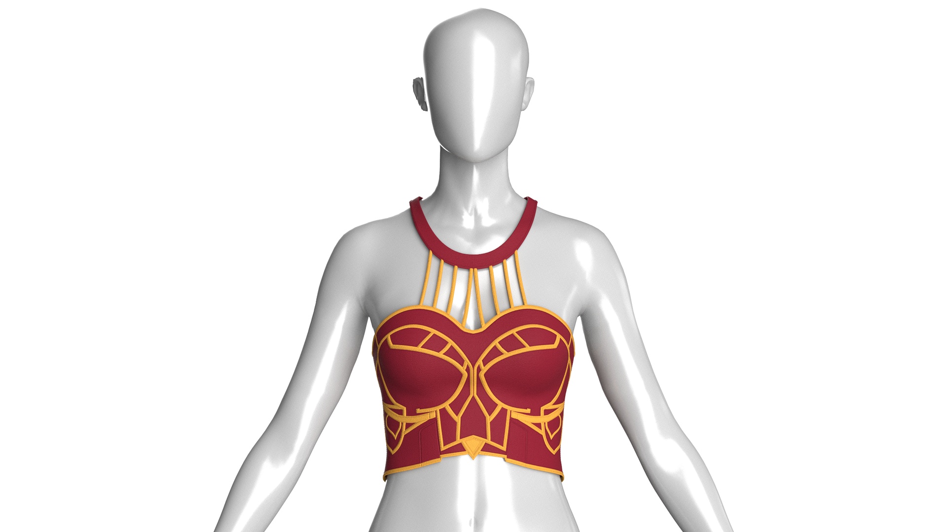 Media 1 for listing Girls Crop Top With Cage Halter Neck | High Poly