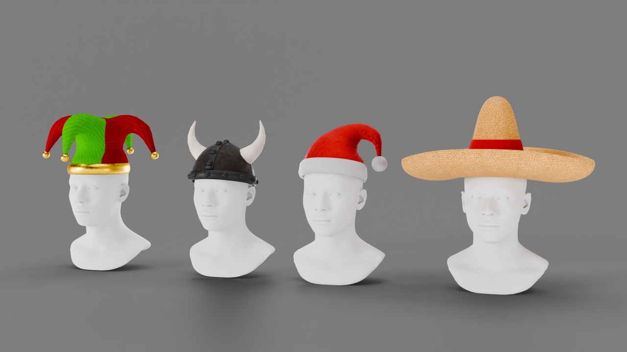 Media 1 for listing Stylized Costume Hat Pack