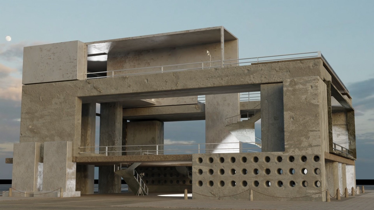 Media 1 for listing Modular Concrete Building Site 3D Model