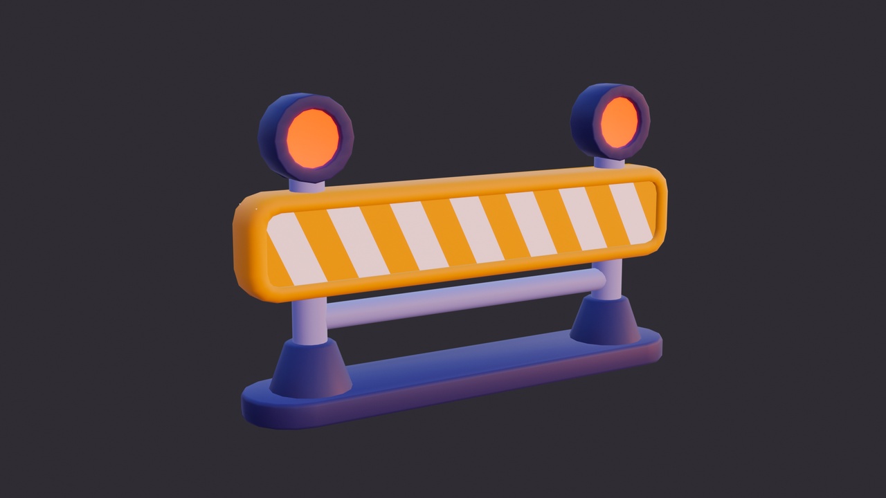 Media 1 for listing Low Poly Traffic Barrier