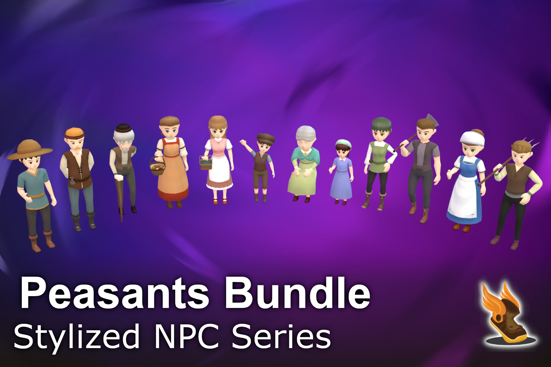 Stylized NPC - Peasants Bundle | Fab