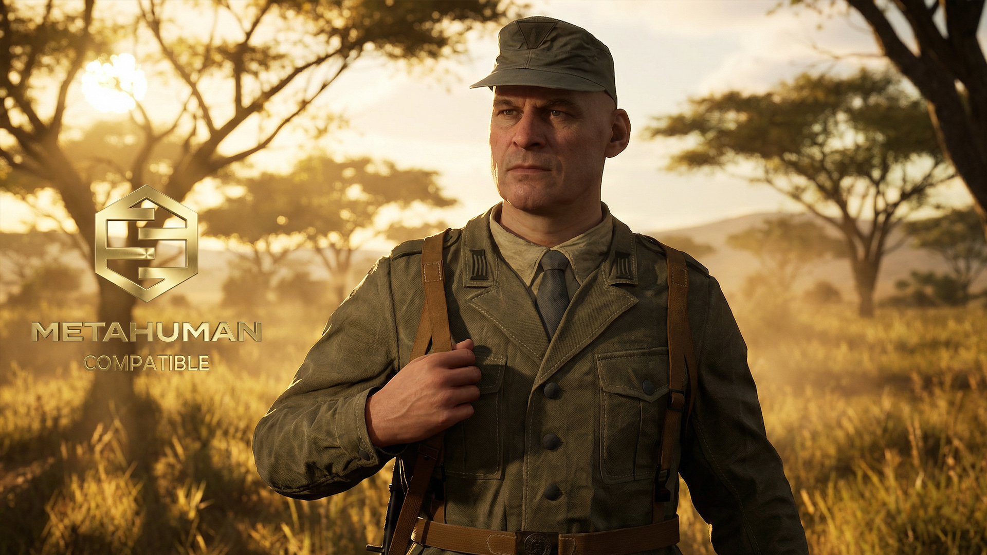 Desert Patrol Military Uniform with Structured Field Jacket Cap and ...