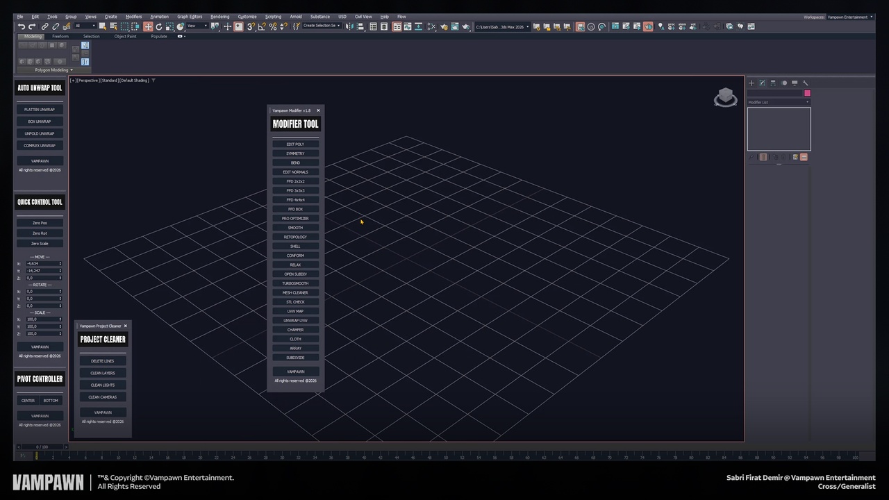 Media 1 for listing 3Ds Max Modifier Tool v1.8 – Fast Modifier Access Utility for 3Ds Max
