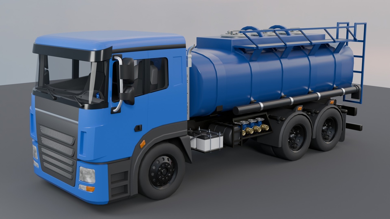 Media 1 for listing Modular Tanker Truck – Game Ready PBR Vehicle with Interior, UI Dashboard