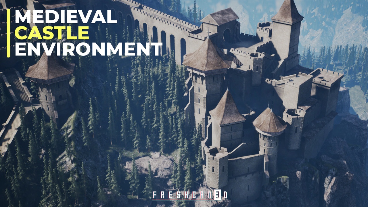 Media 1 for listing Medieval Castle Environment ( Modular Medieval Castle, Medieval Castle Tower )