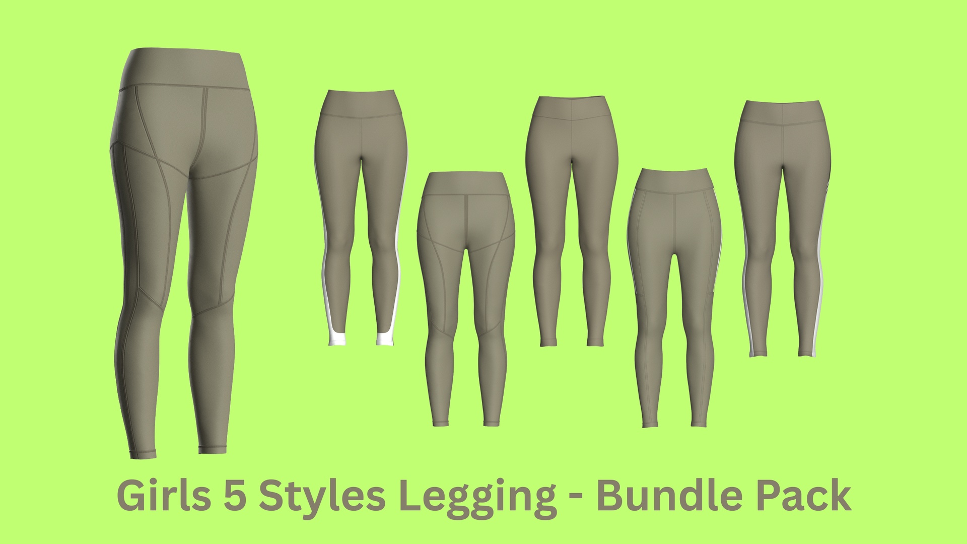 Media 1 for listing Girls 5 Styles Legging - Bundle Pack | High Poly