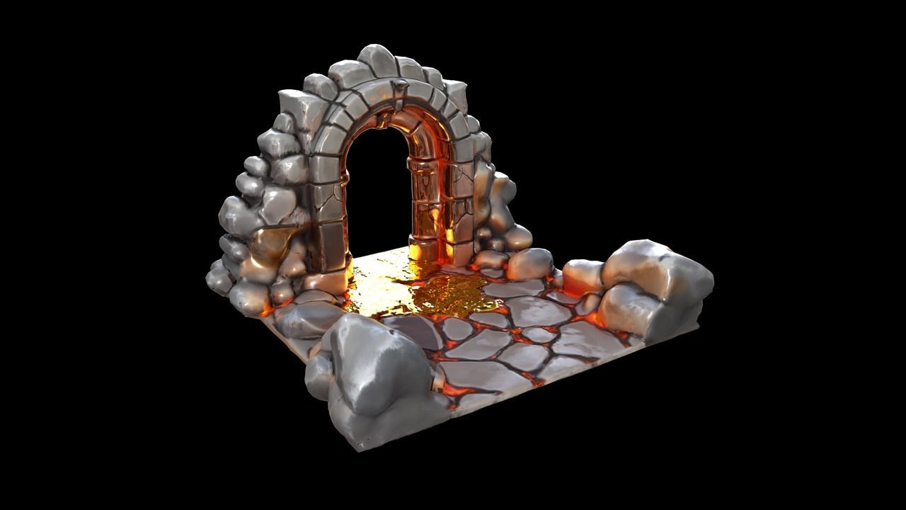 Media 1 for listing 🪨 Ancient Stone Gate – PBR Archway Model (2K) 2