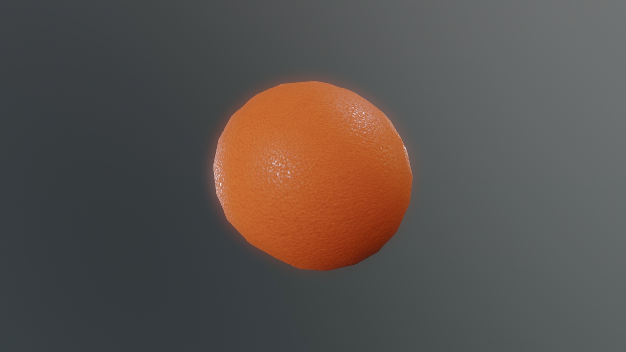 Media 1 for listing Stylized Orange Low Poly 3D Model Game Ready PBR Food Asset