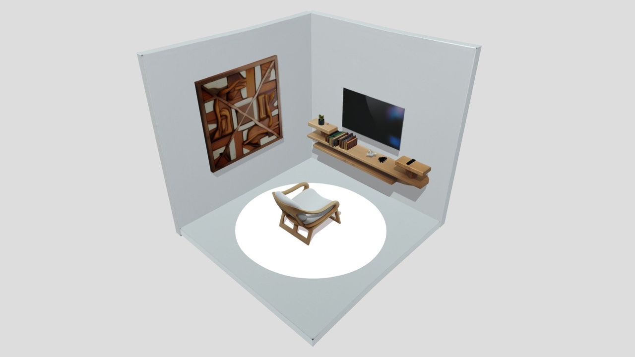 Media 1 for listing Stylized Isometric Living Room Diorama