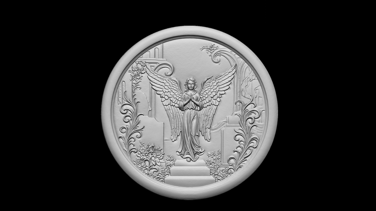 Medium 1 für Eintrag Angel Medallion for 3D Printing