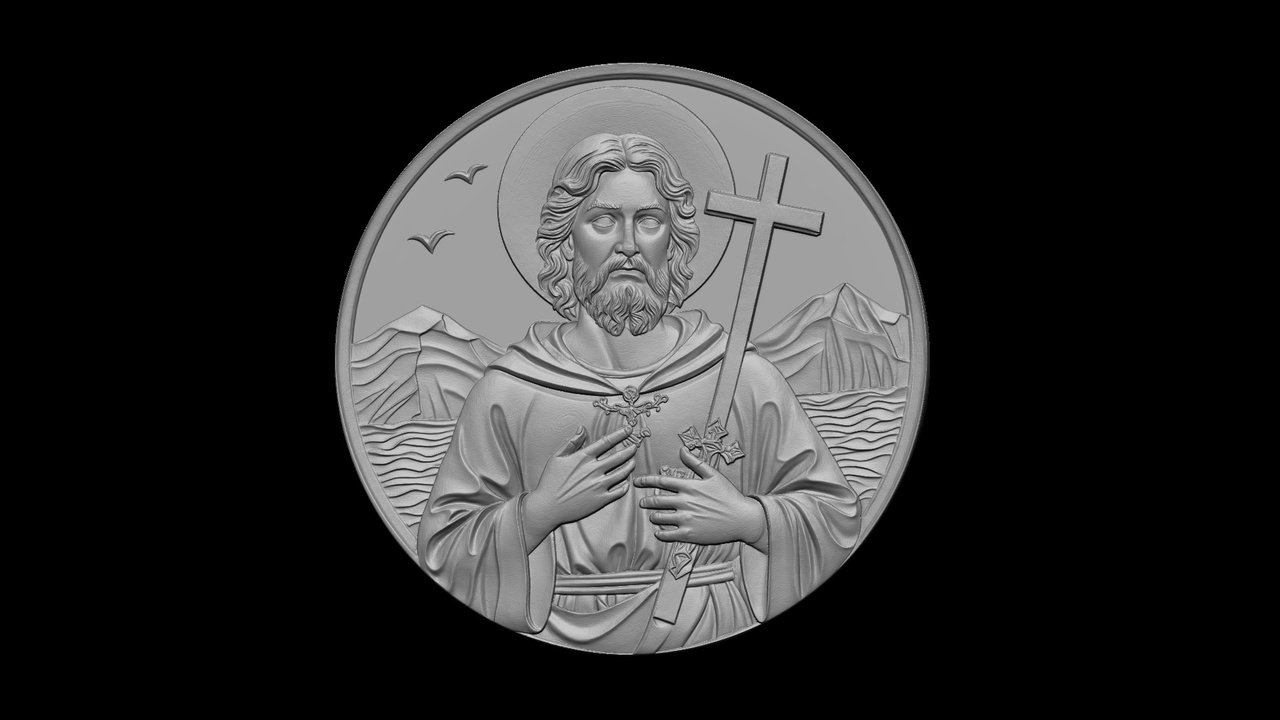 Média 1 pour l'article Saint Christopher Pendant for 3D Printing