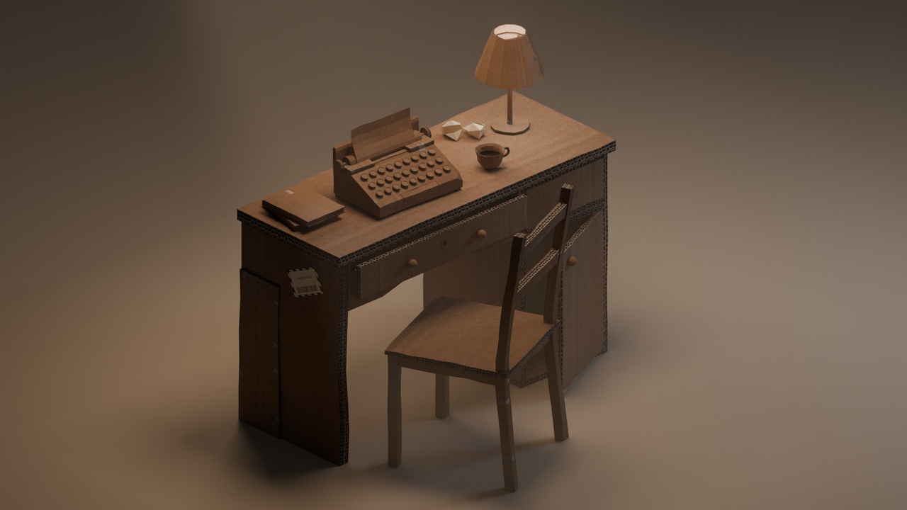 Media 1 for listing Cardboard Writer's Desk