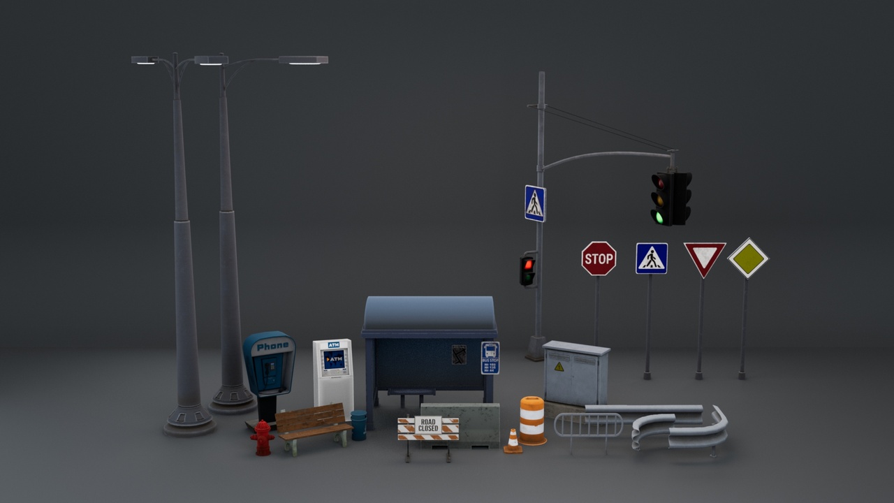 3D Street Props Asset Pack | Fab
