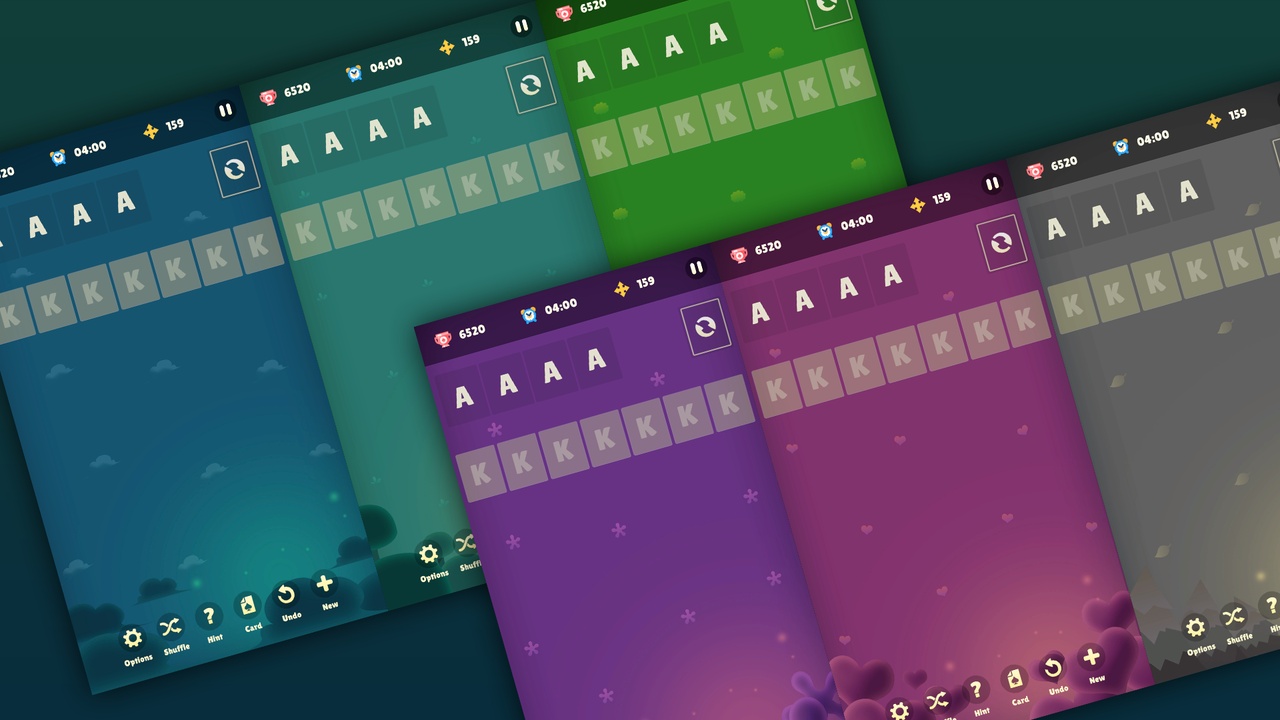 Media 1 for listing Solitaire Card Game Ui Kit- Modern