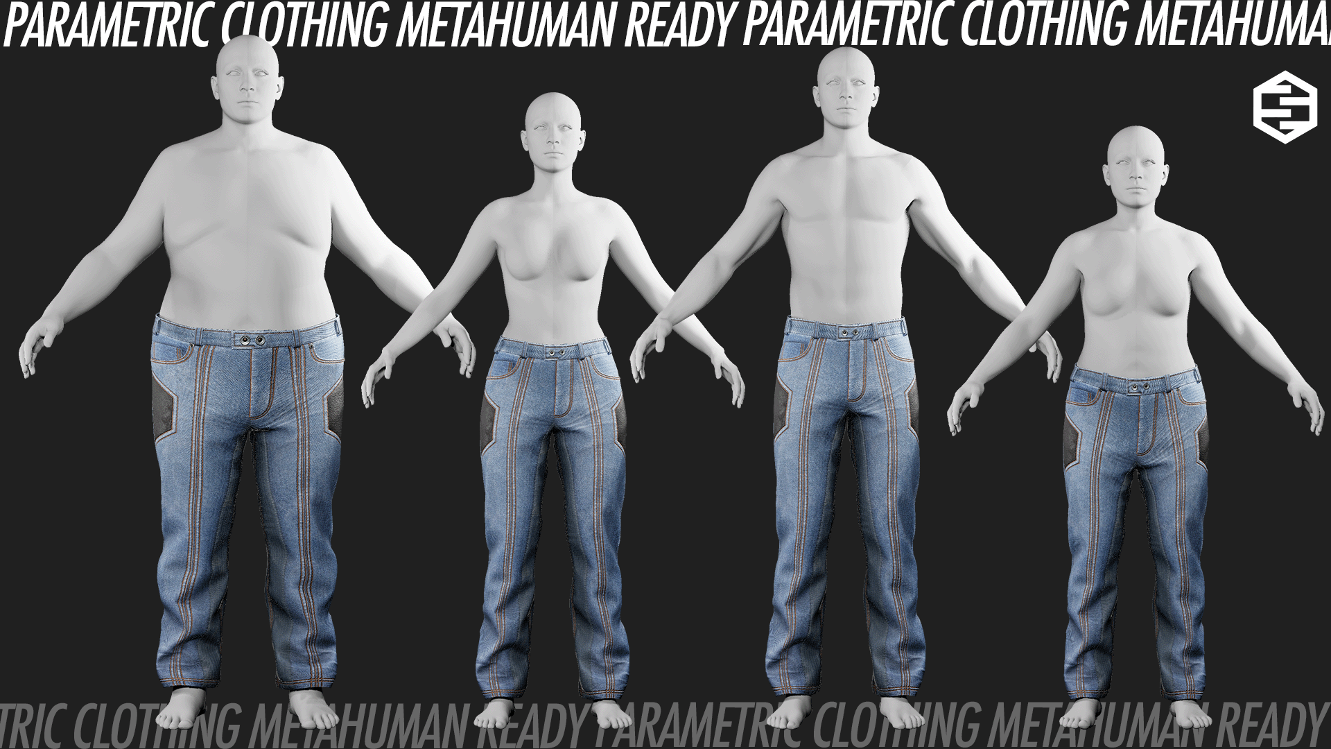Parametric Character Blue Jeans- PARAMETRIC CLOTHING | Fab