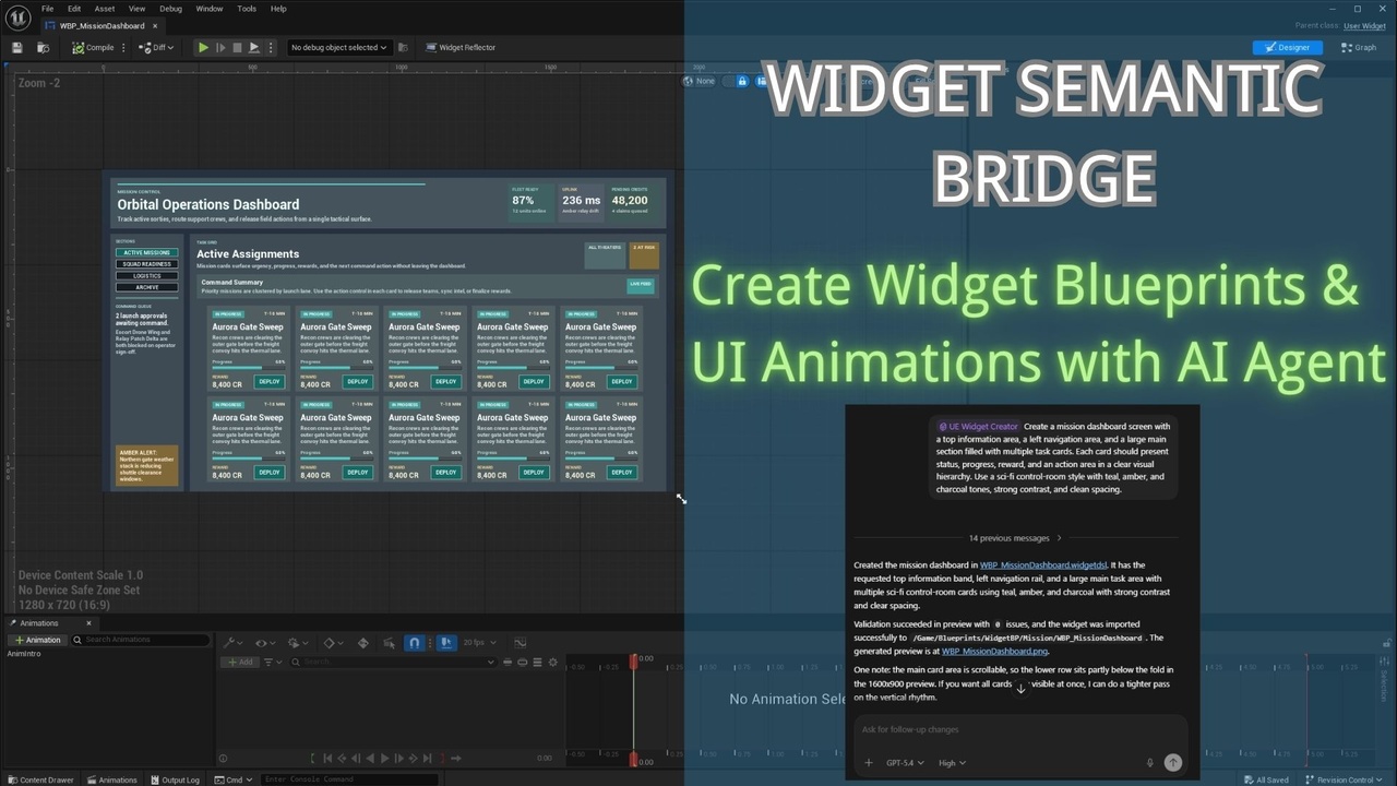 Media 1 for listing AI Agent UMG & Widget Blueprint Generator - Widget Semantic Bridge