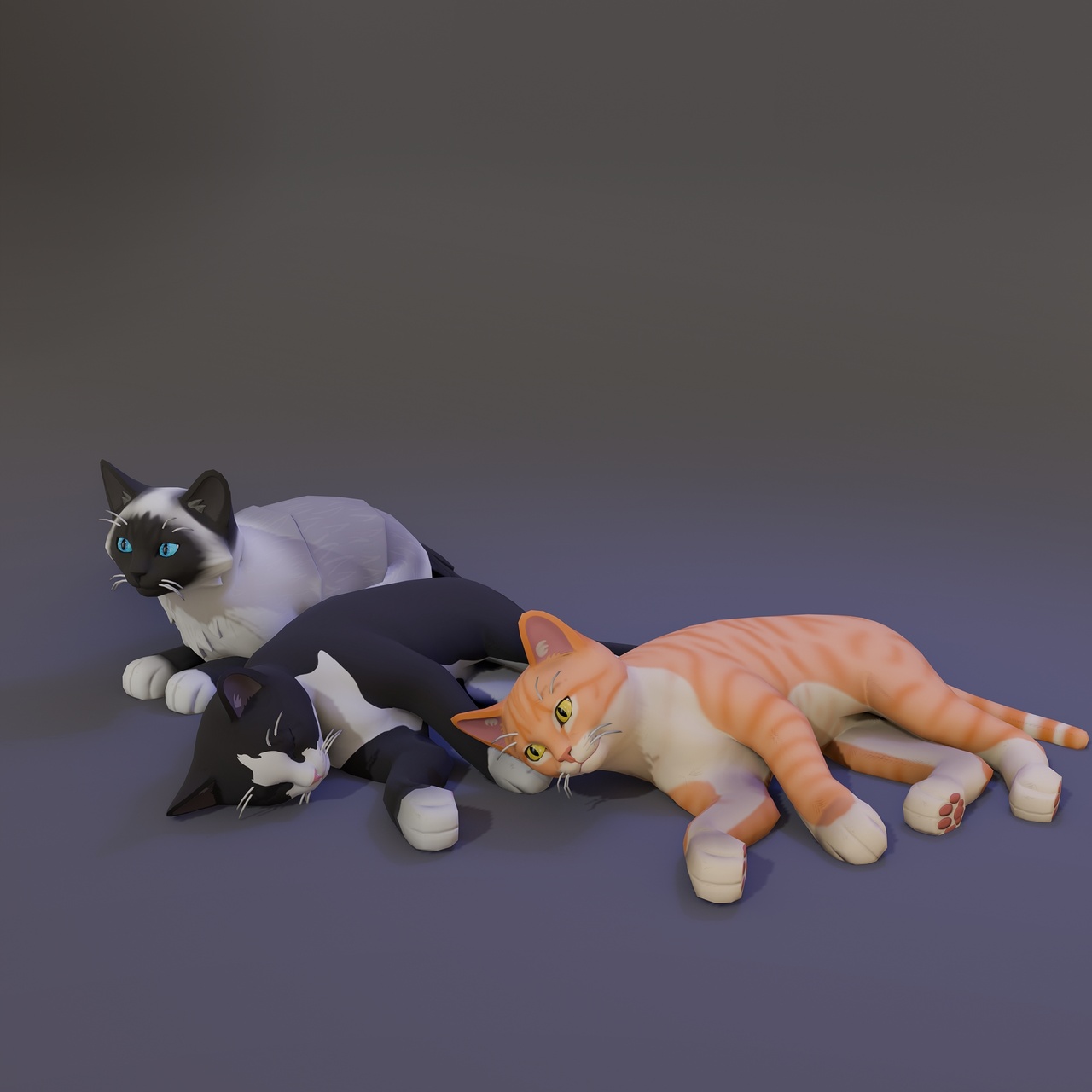 Media 1 for listing Low Poly Stylized Kittens
