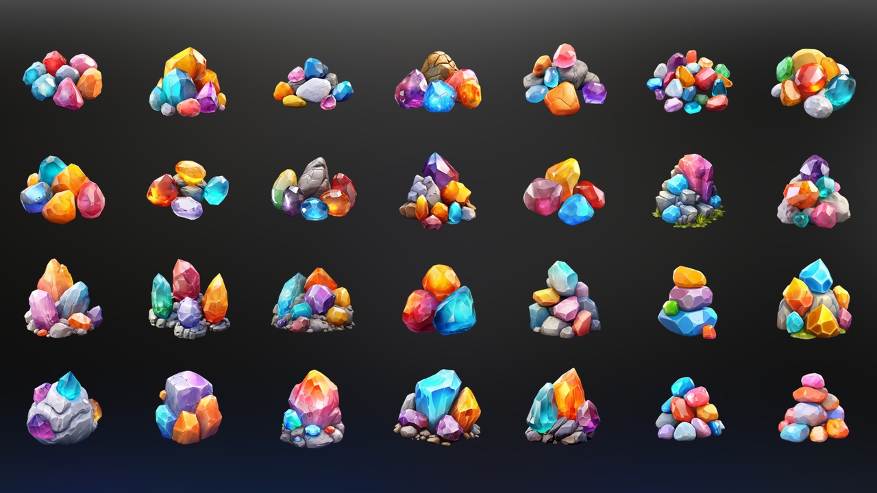 Media 1 for listing Colorful Stones - Icon Pack