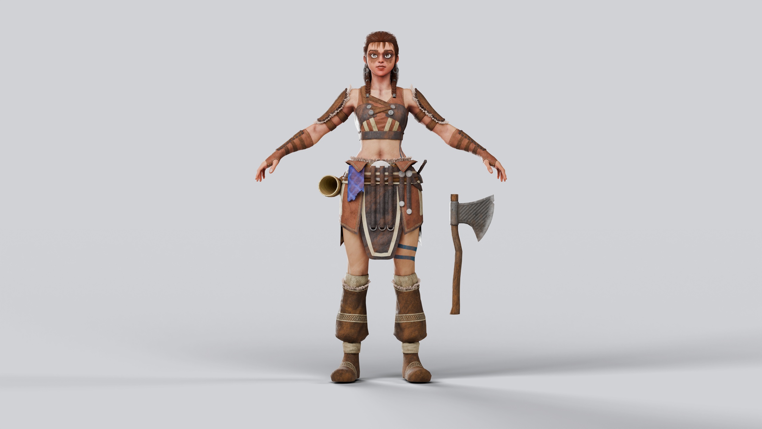 Media 1 for listing Viking Warrior Female – Fully Rigged, Game-Ready Male Character