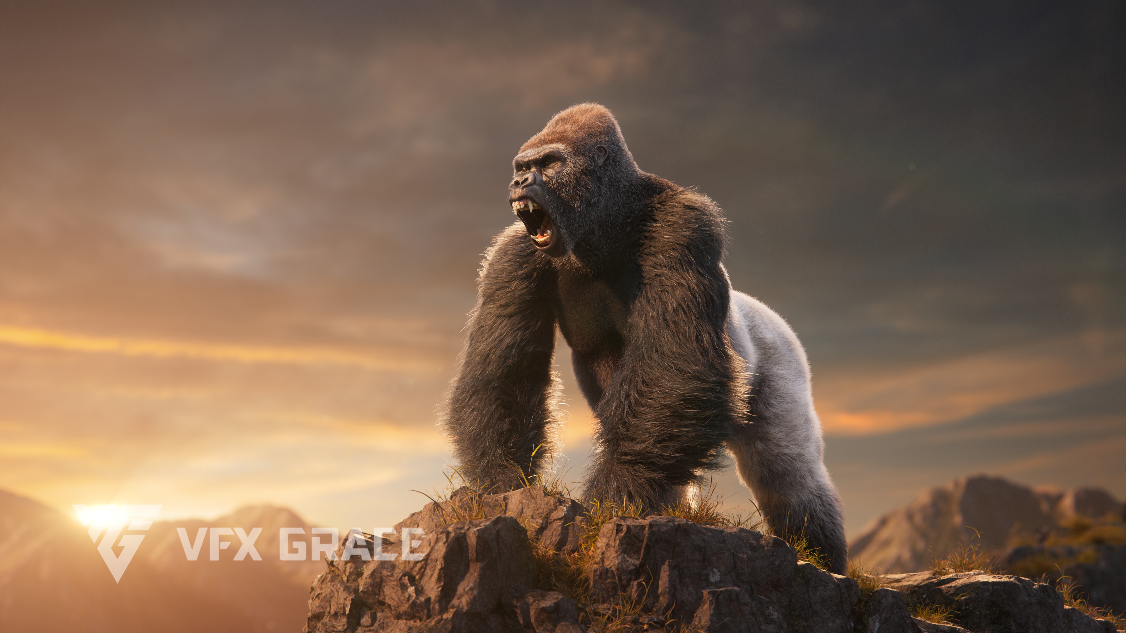 Silverback Gorilla 3D Model – Rigged & Animated Gorilla for Blender