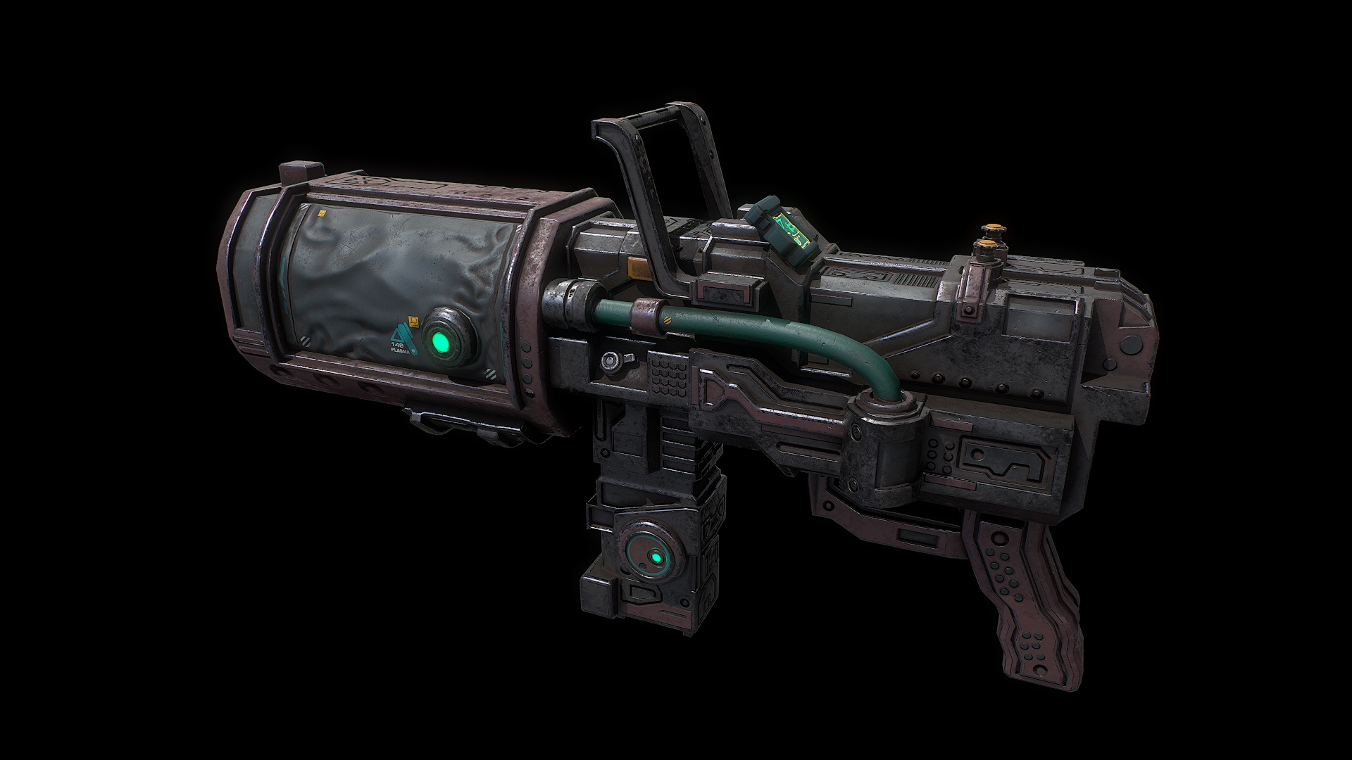 Low poly sci fi plasma cannon weapon model | Fab