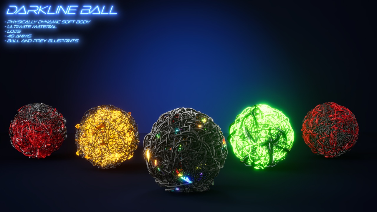 Media 1 for listing DarkLines SoftBall, otherworldly creature with blueprint, animations & material