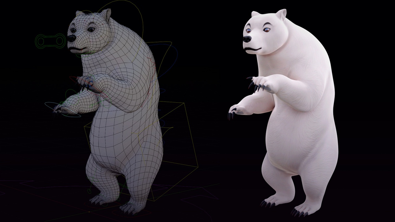 Media 1 for listing Polar Bear & Grizzly Bear - AR Ready Rigged Cartoon Character for Blender